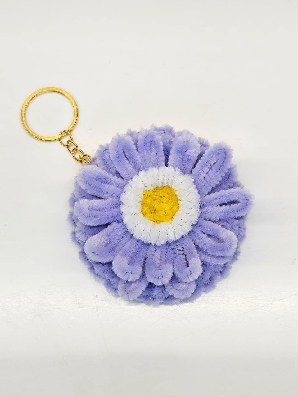 Lavender Daisy Mirror Keychain