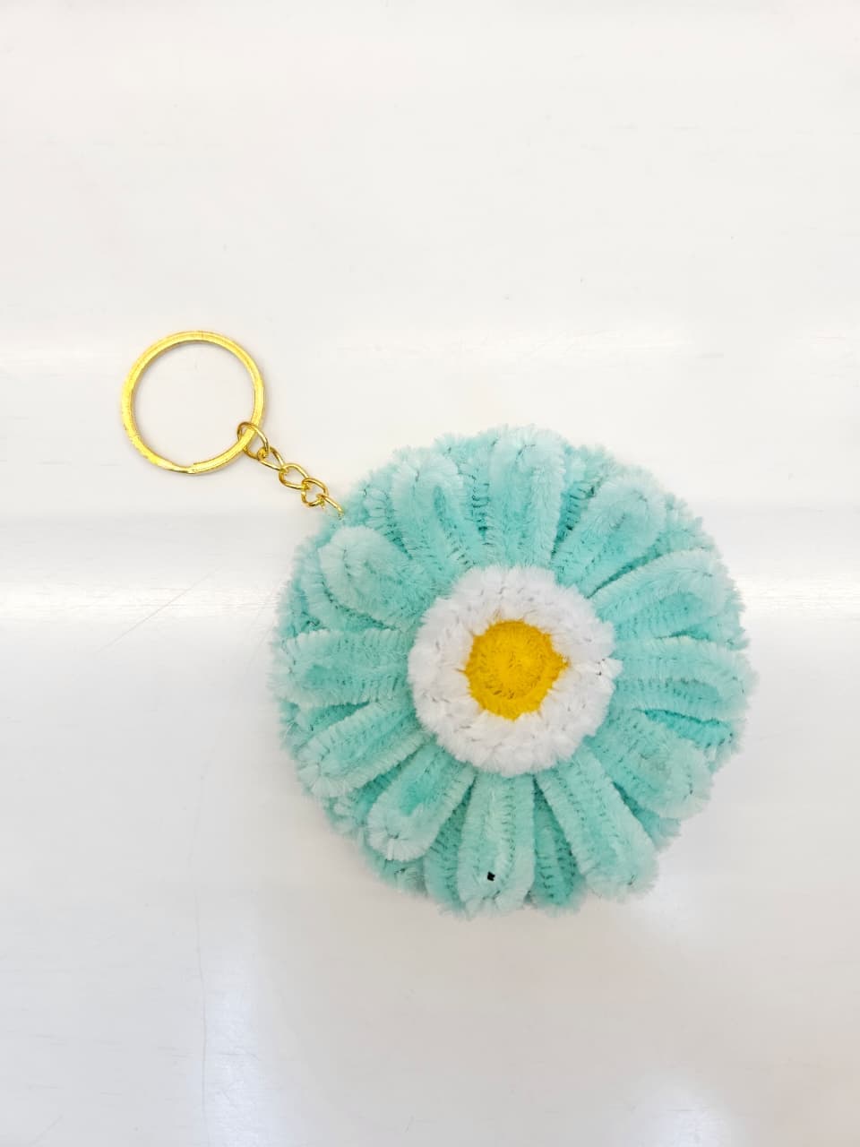 Mint Daisy Mirror Keychain